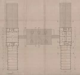 <p>Verbouwingsplan van de tweede verdieping/zolder uit 1986 (gemeentearchief Ede). </p>
